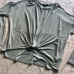 Forever 21 Twist Front Long Sleeve Top - Light blue